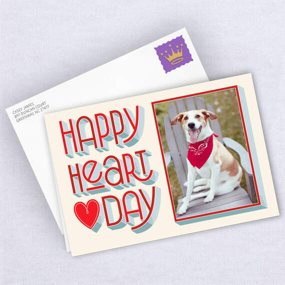 Personalized Happy Heart Day Valentine's Day Photo Card, , large image number 4