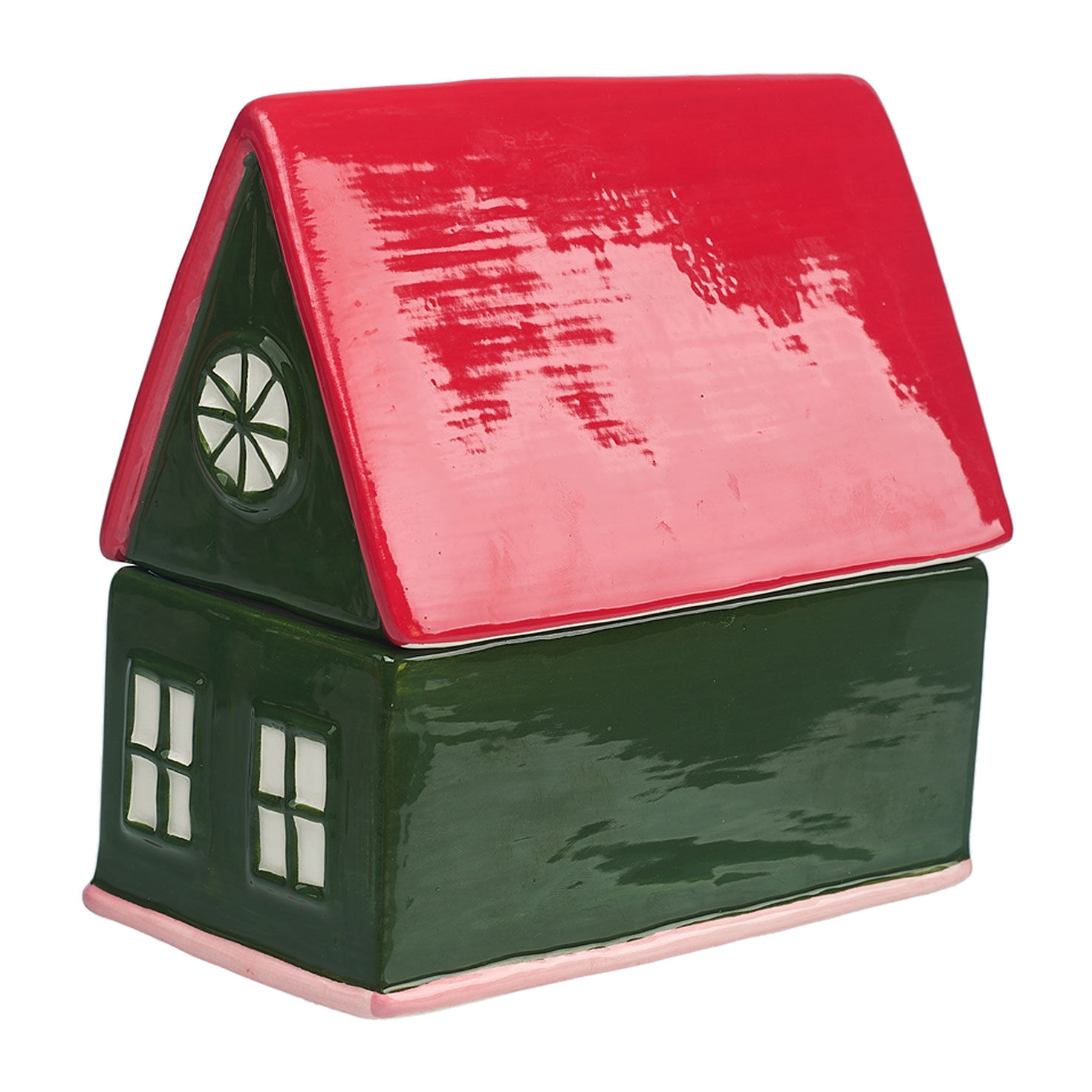 Jingle Berries & Juniper Ceramic Green House Candle back image number 5