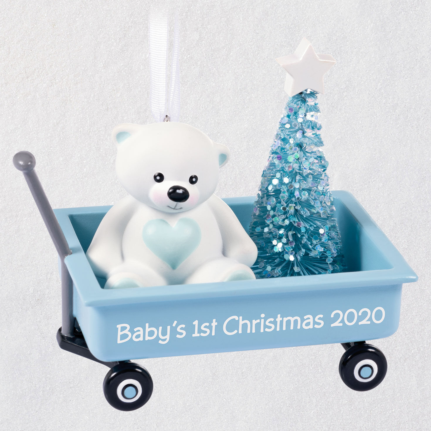 Baby Boy's First Christmas Blue Wagon 