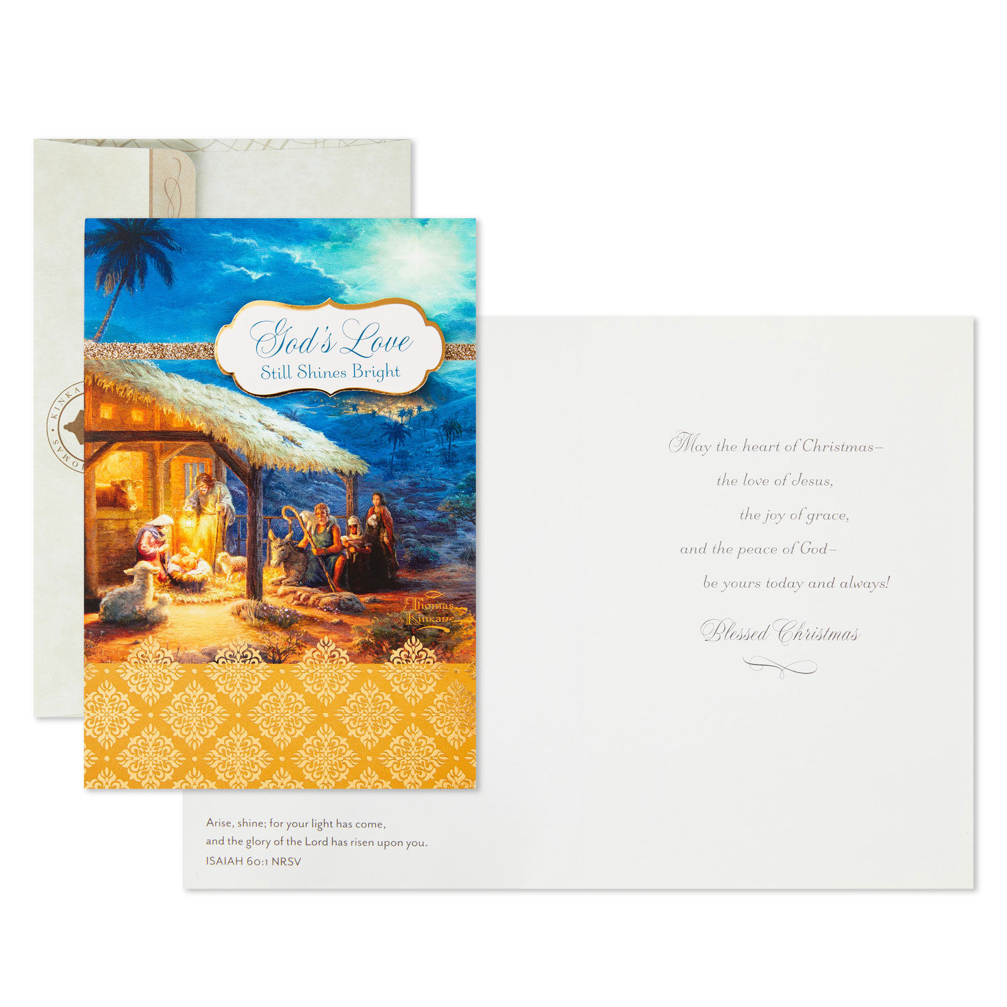 Thomas Kinkade Manger Scene Religious Boxed Christmas Cards, Pack of 12, , large image number 3
