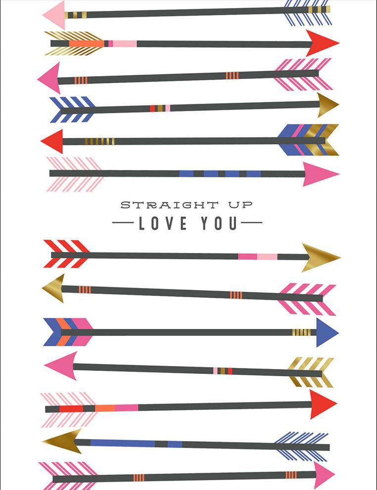 Gold-Tipped Arrows Valentine's Day Card