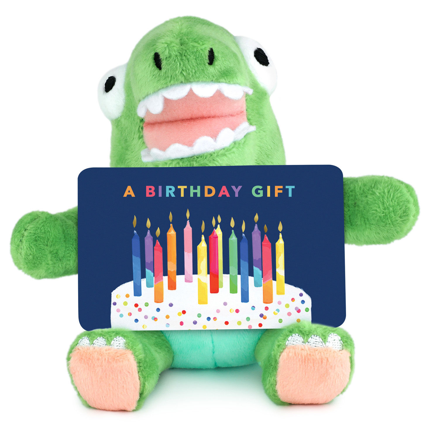 Little Green Dinosaur Plush Gift Card Holder, 4"