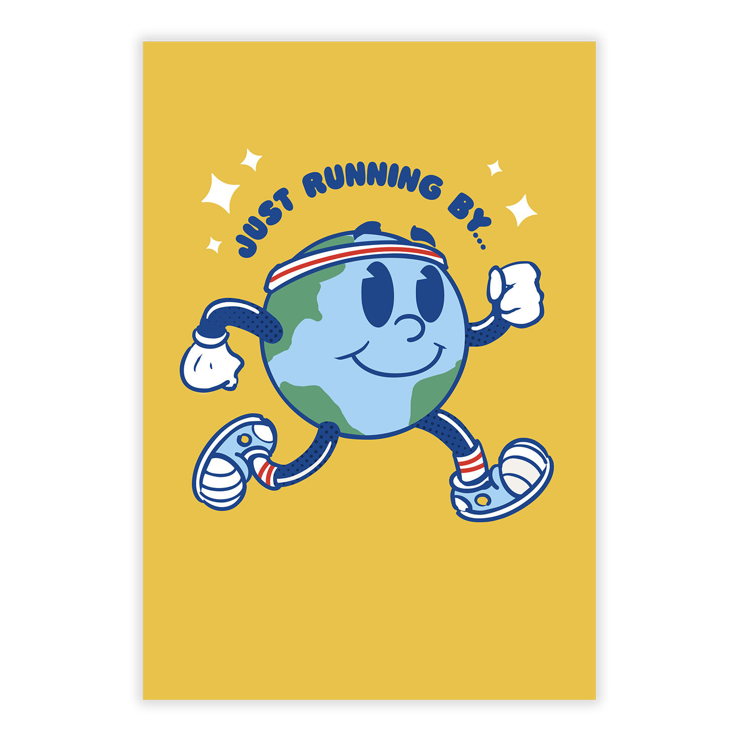 Fun Retro Running Globe eCard, , large image number 2
