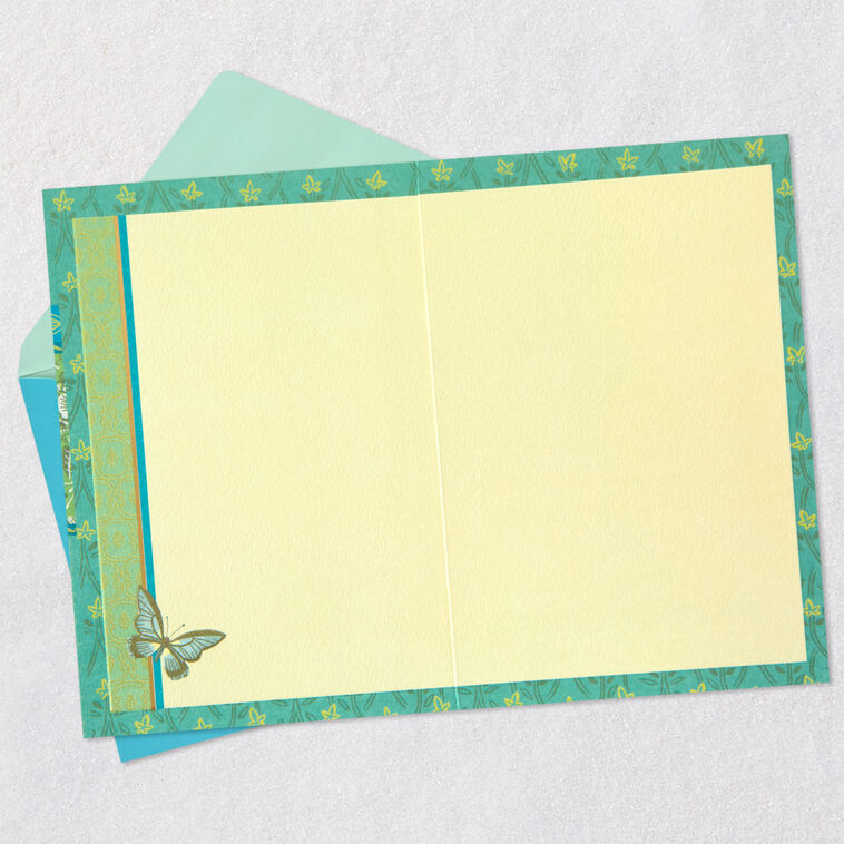 Peacock and Vintage Wallpaper Prints Blank Card Open card with envelope image number 2