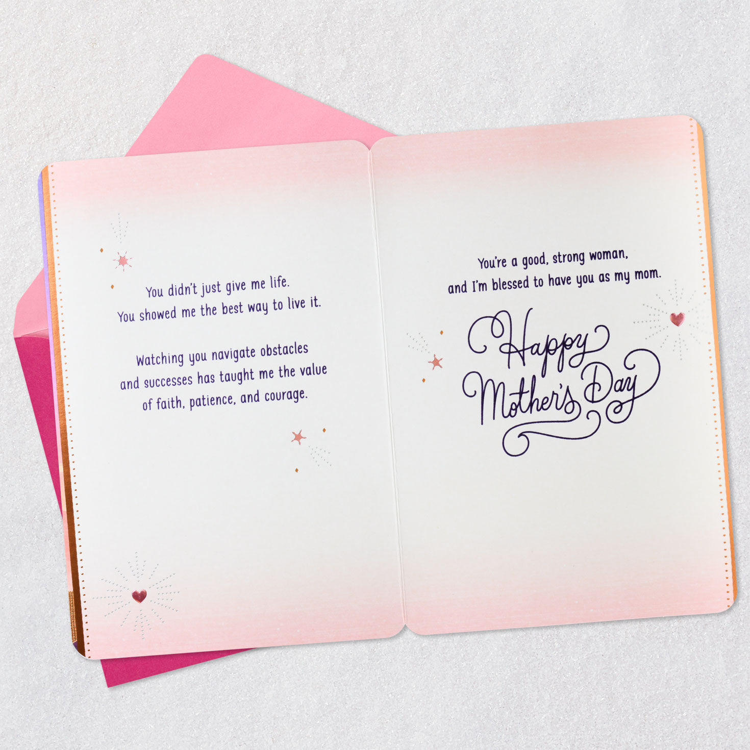 Sparkly Star Mountain Landscape Mom Mother's Day Card Open card with envelope image number 4