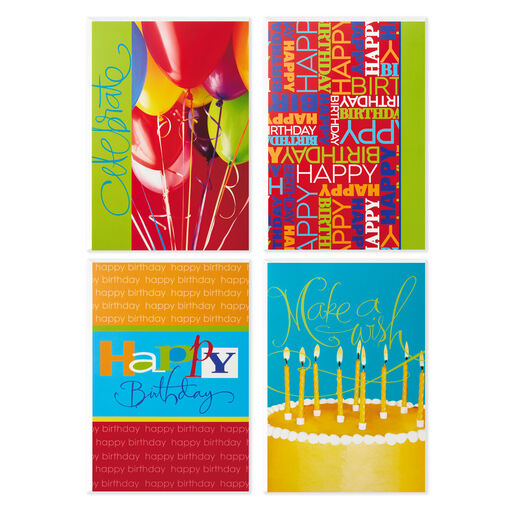 Colorful Celebrations Assorted Birthday Cards, Box of 12, 