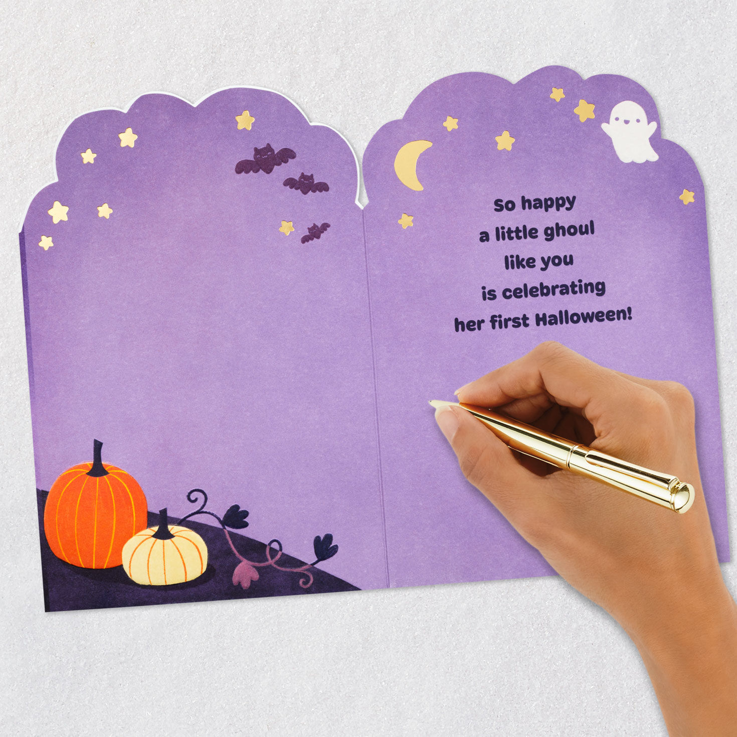Little Purple Monster First Halloween Card for Girl, , large image number 6
