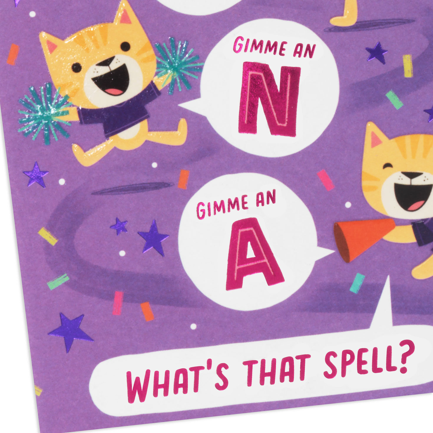 Cat Cheerleaders Birthday Card for Nana, , large image number 4