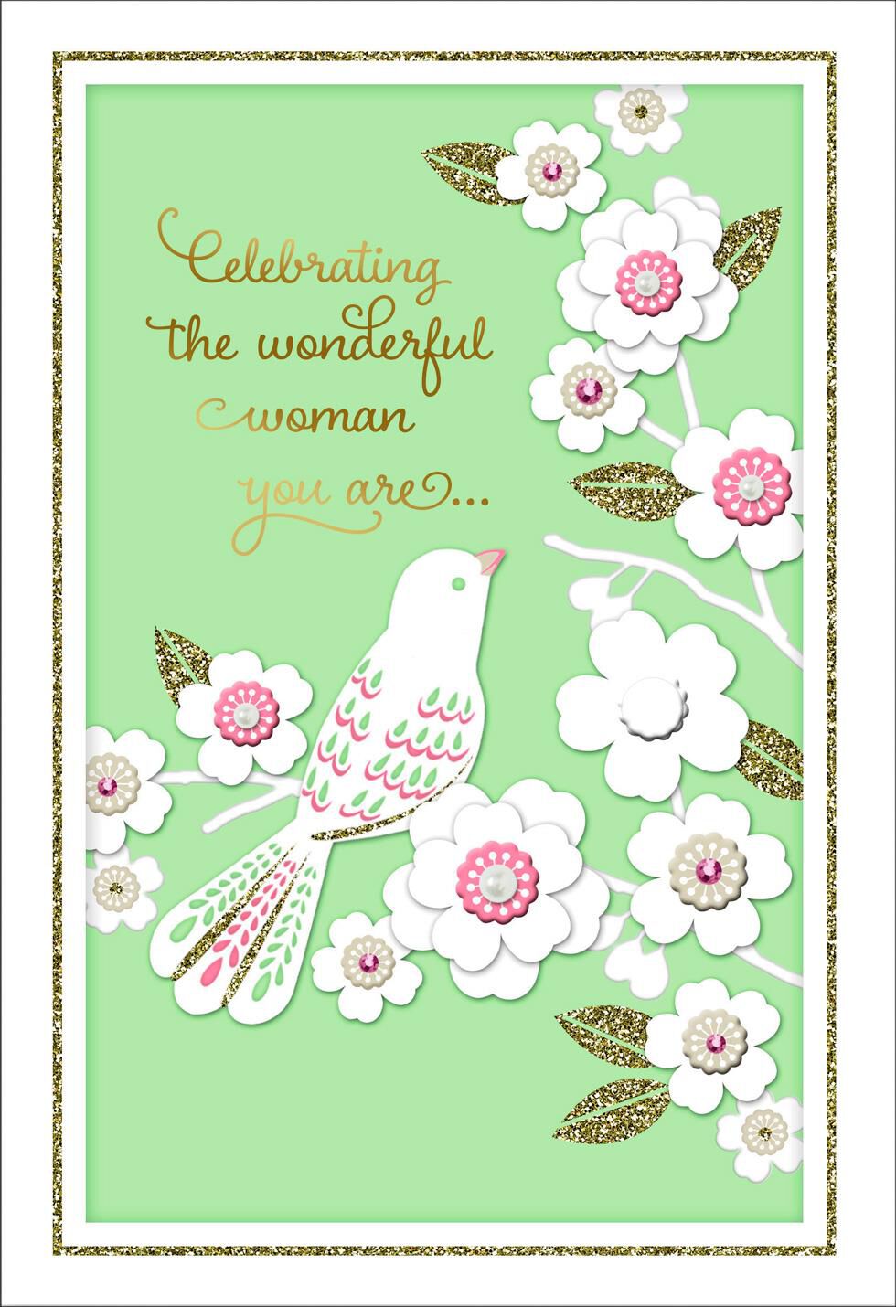 Bird and Blooms Birthday Card for Her