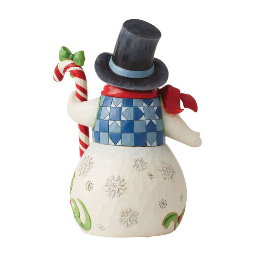 Jim Shore Snowman With Candy Cane Figurine, 8.7", 