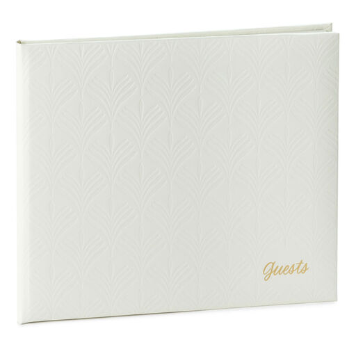 Ivory Botanical Pattern Guest Book, 