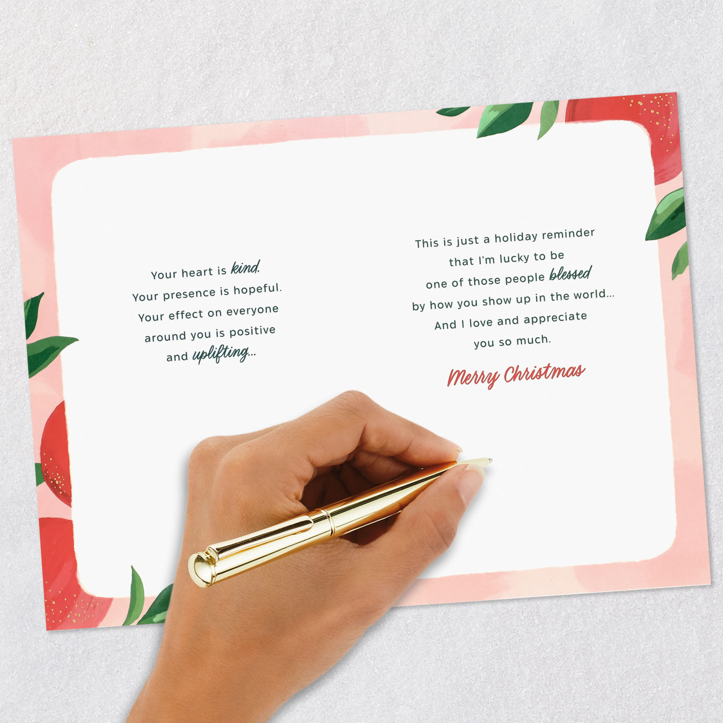 Cardinal Pomegranate Christmas Card for Sister Signing card image number 7