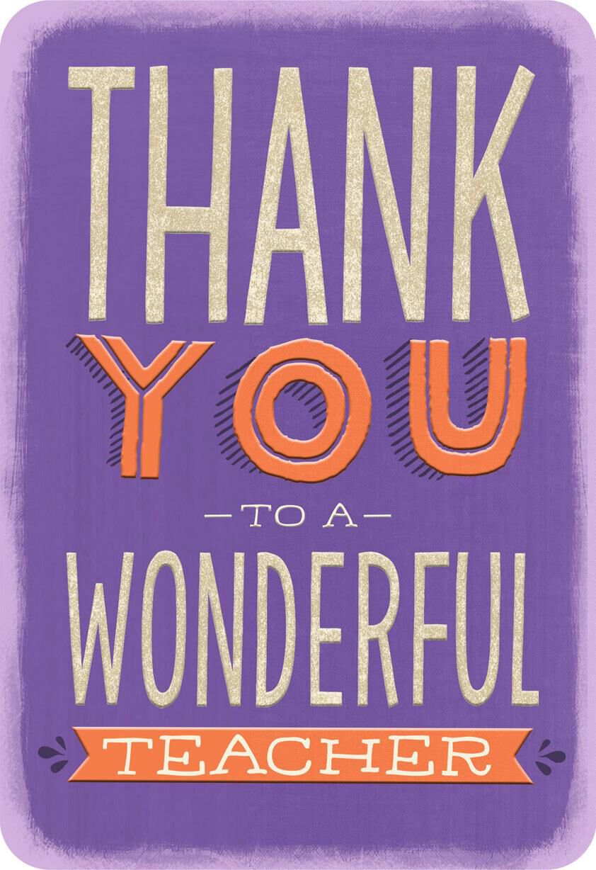 For a Wonderful Teacher Thank You Card