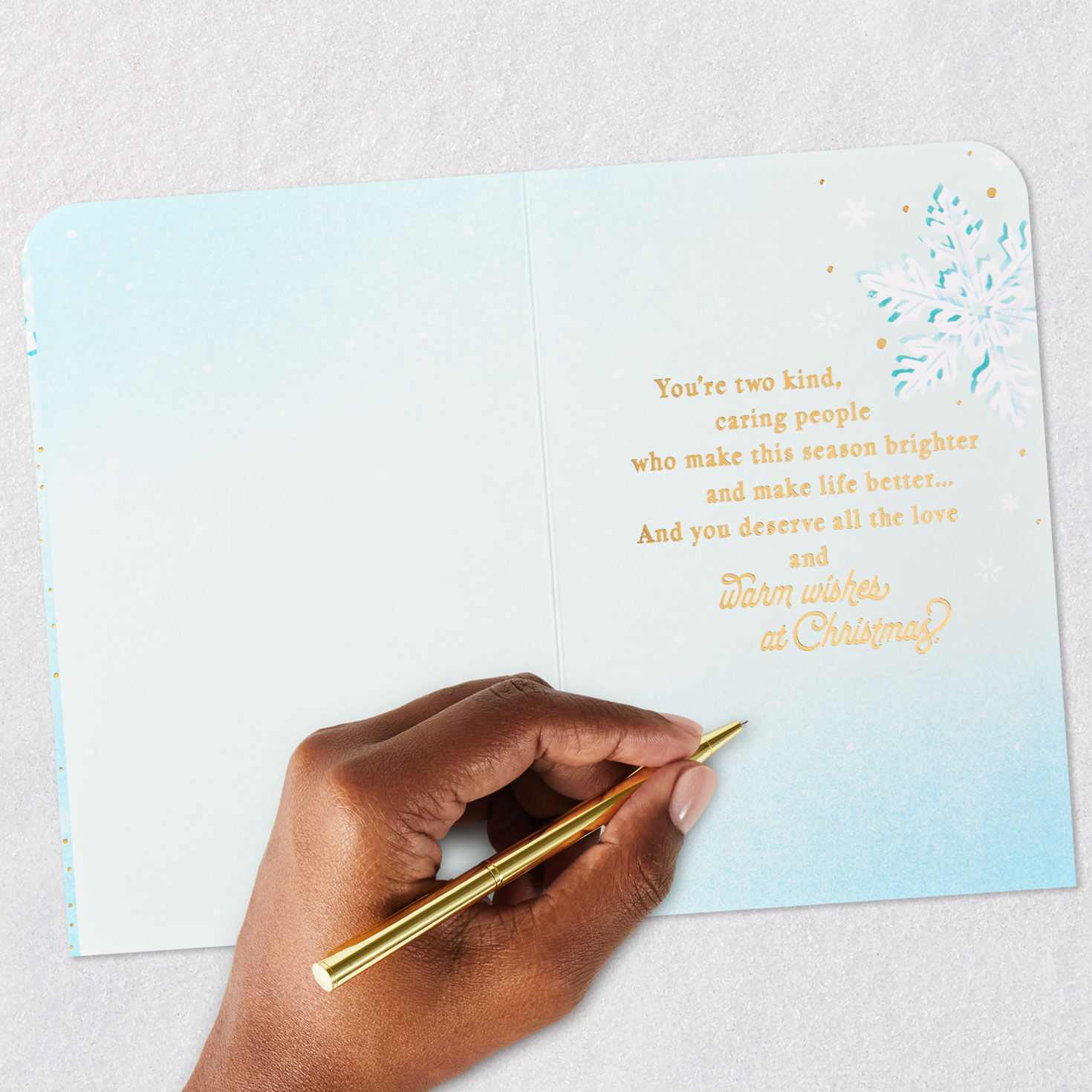 Snowflakes Family Christmas Card for Both signing card image number 7