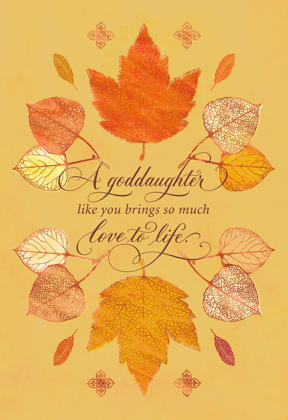 Fall Leaves Thanksgiving Card for Goddaughter