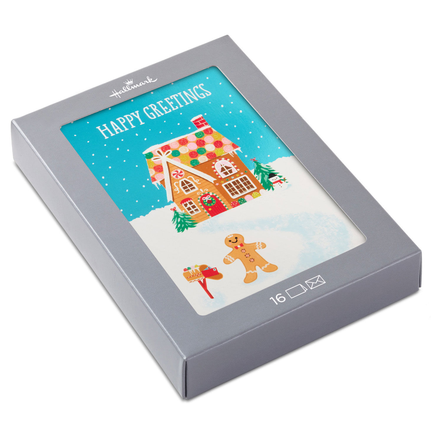 Gingerbread House Happy Wishes Boxed Christmas Cards, Pack of 16