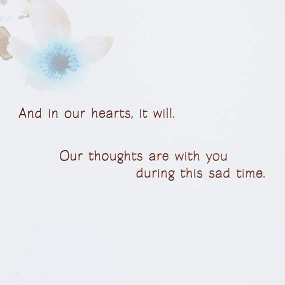 Blue Flowers Always in Our Hearts Sympathy Card, , large image number 2
