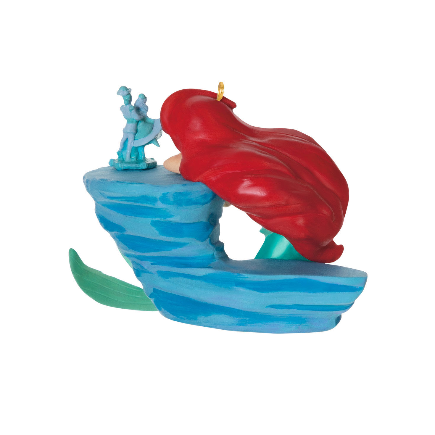 Ariel With Prince Eric Statue Keepsake Ornament Back image number 6