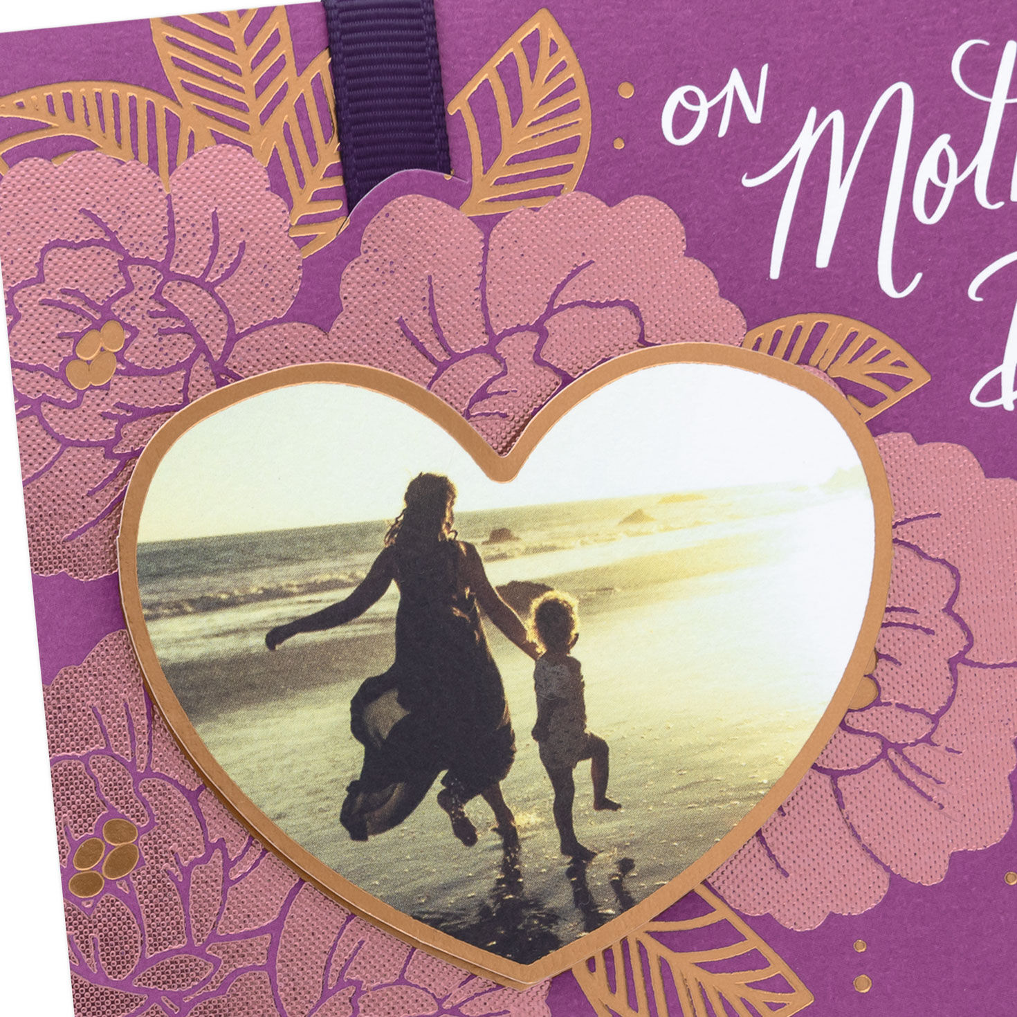 Mother and Child on Beach Mom Mother's Day Card card front detail image number 5