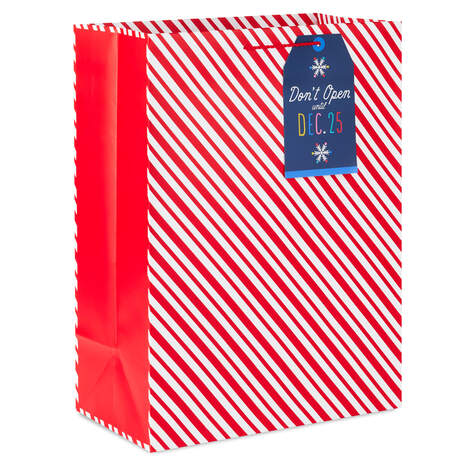 20" Candy Cane Stripe Jumbo Christmas Gift Bag, , large