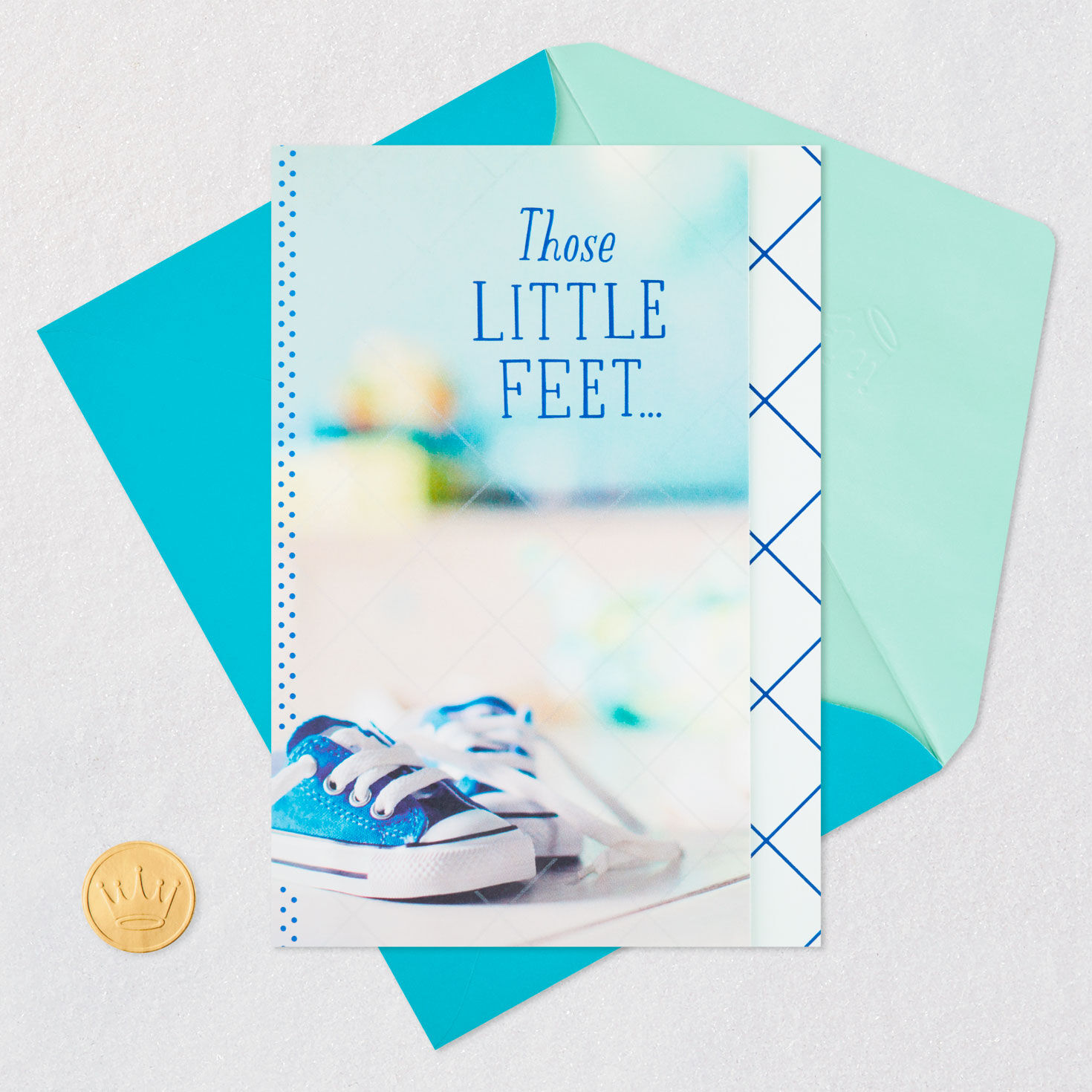 Tiny Blue Sneakers New Baby Boy Card  image number 5