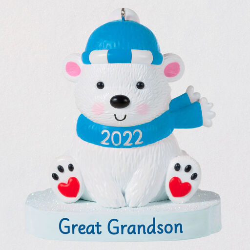 Great Grandson Polar Bear 2022 Ornament, 