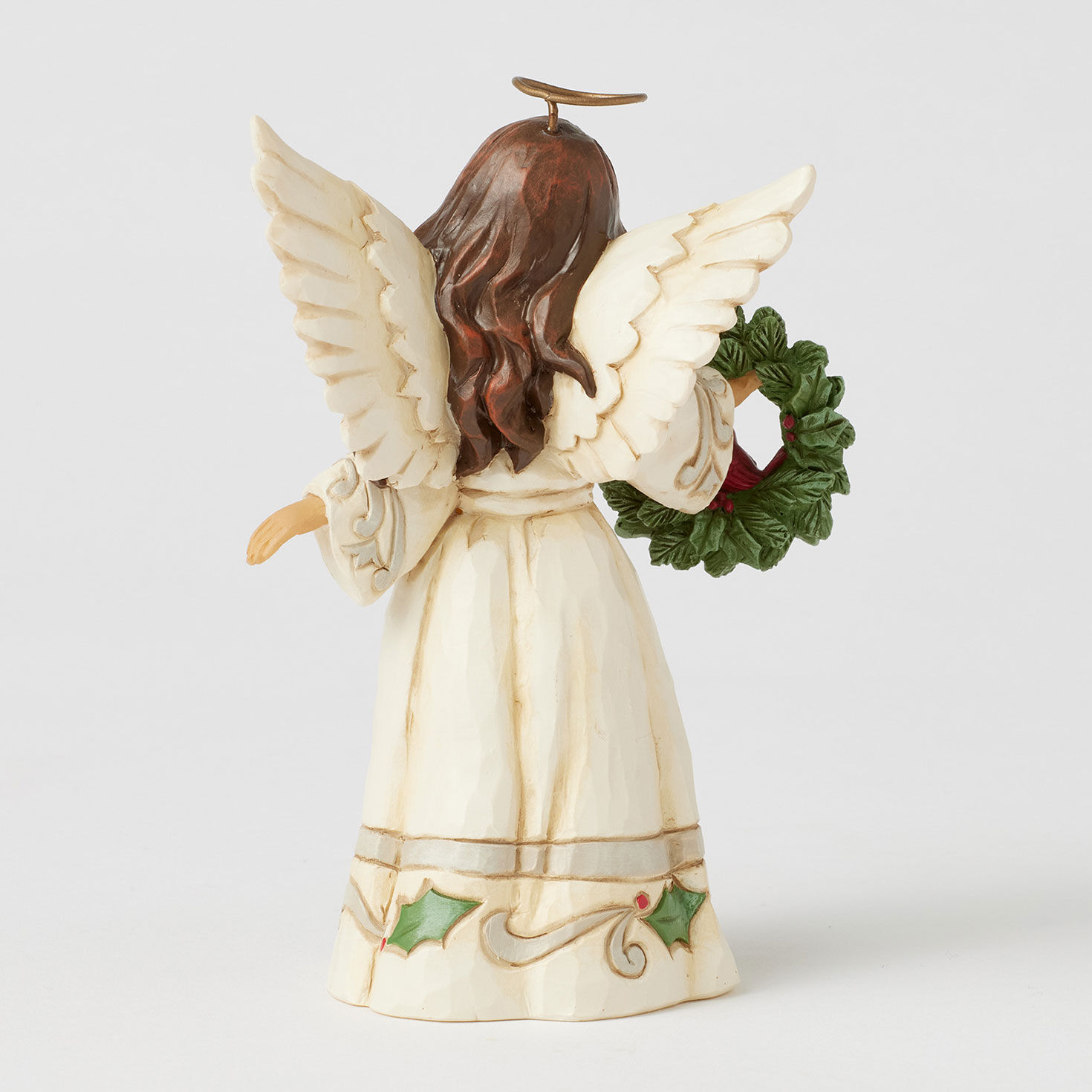 Jim Shore Woodland Angel With Cardinal Wreath Figurine back image number 2