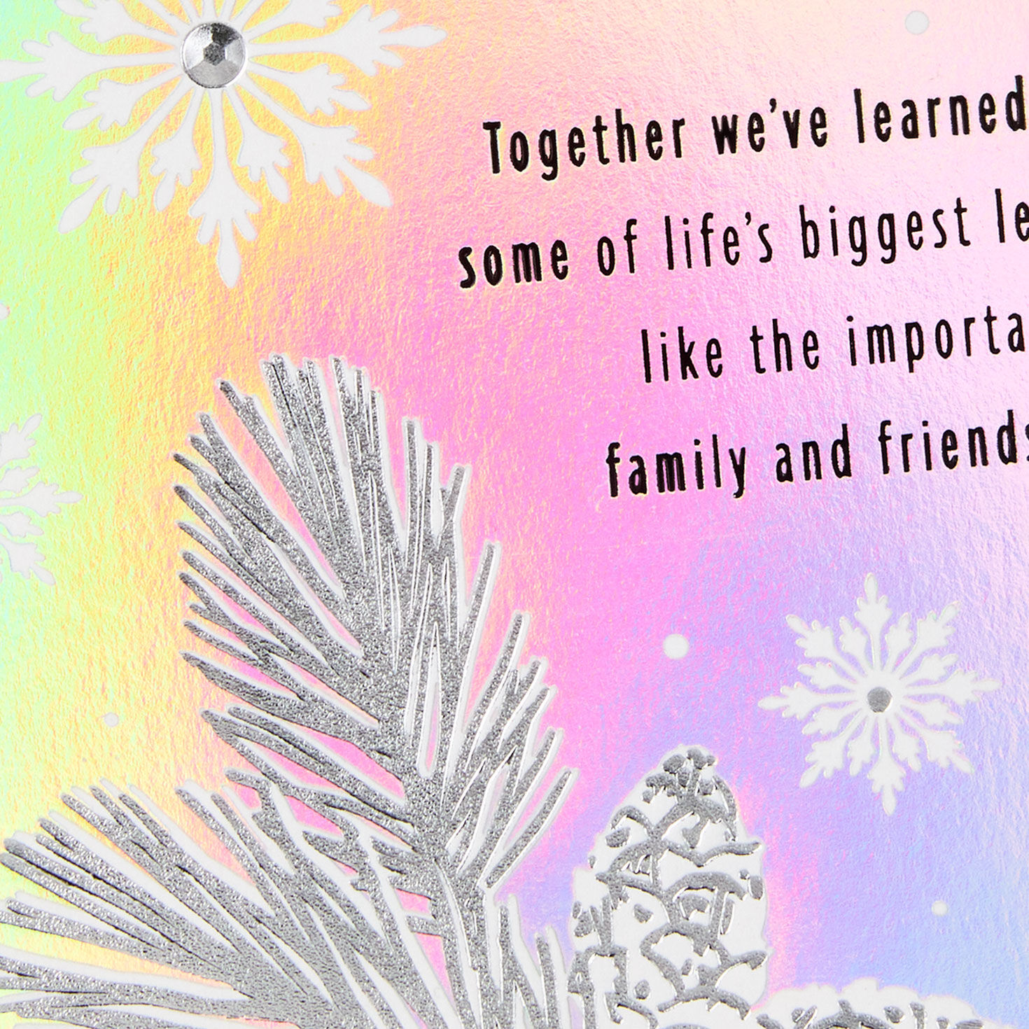 Snowflakes and Pine Branches Sister Christmas Card Card Front Detail image number 6