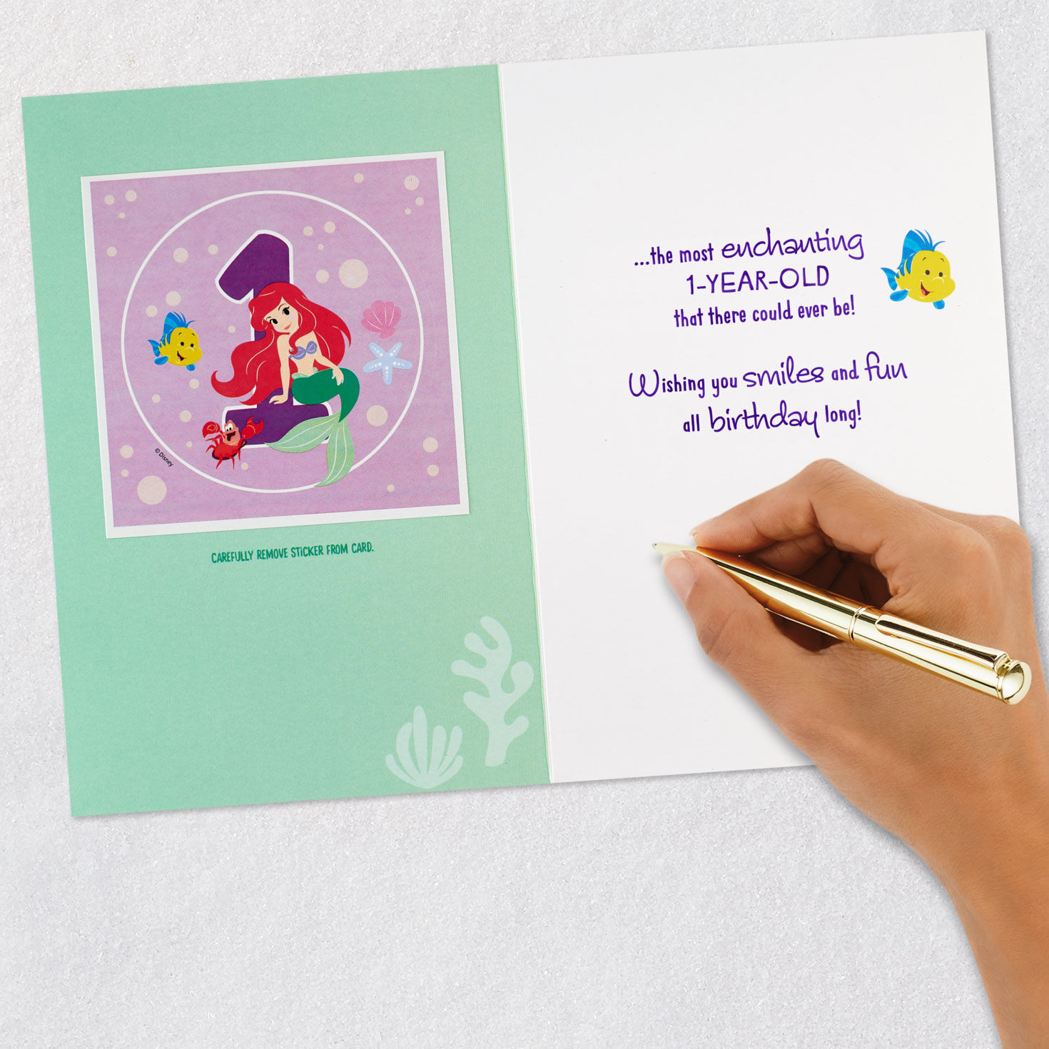 Disney The Little Mermaid First Birthday Card for Girl With Sticker for only USD 4.99 | Hallmark