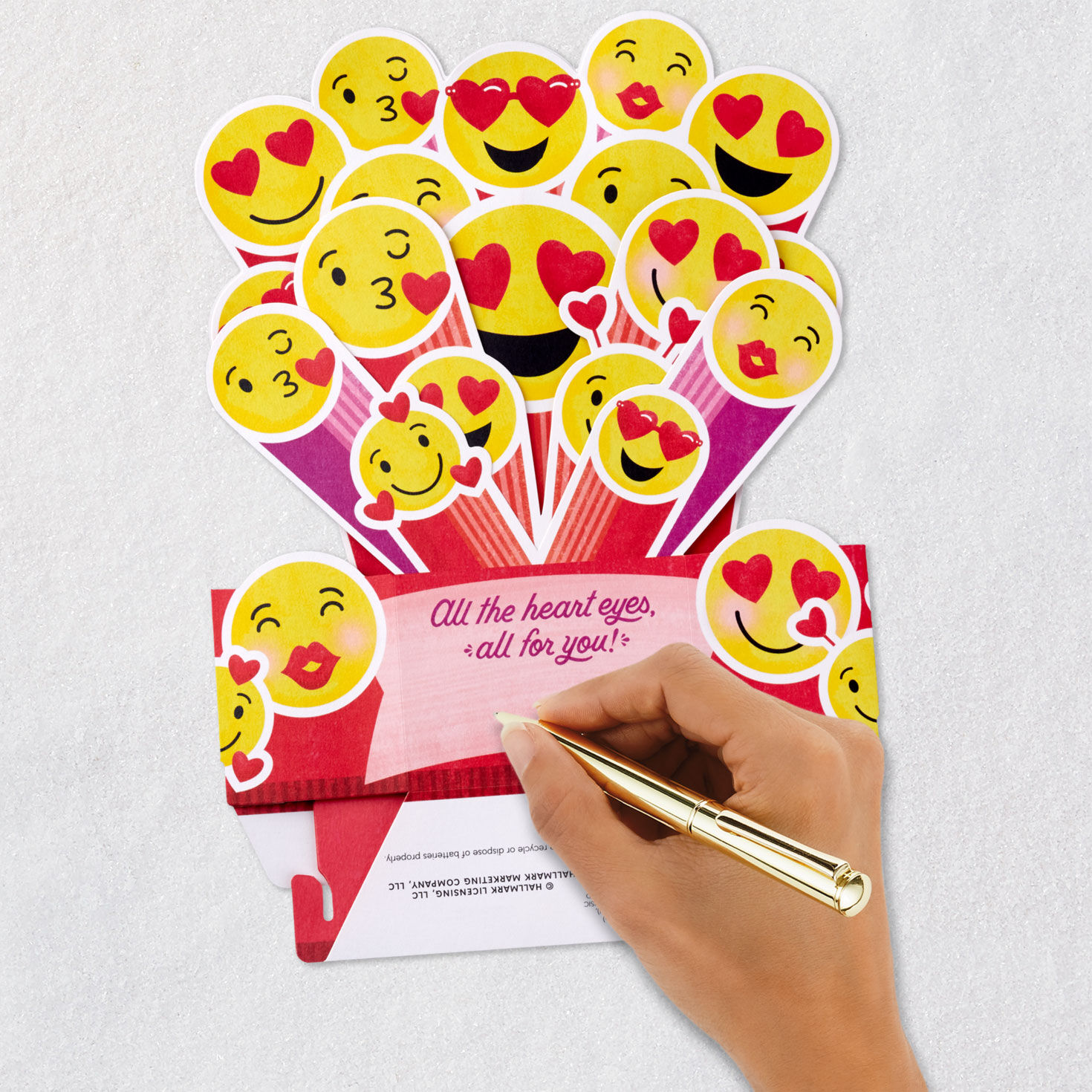 Emojis Music and Light 3D Pop-Up Valentine's Day Card signing card image number 6