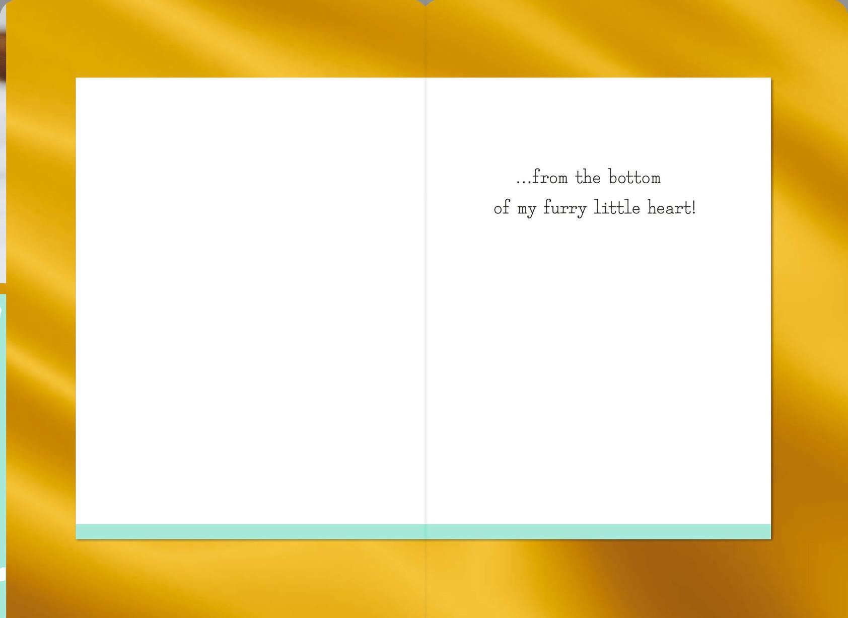 Furry Little Heart Thank You Card