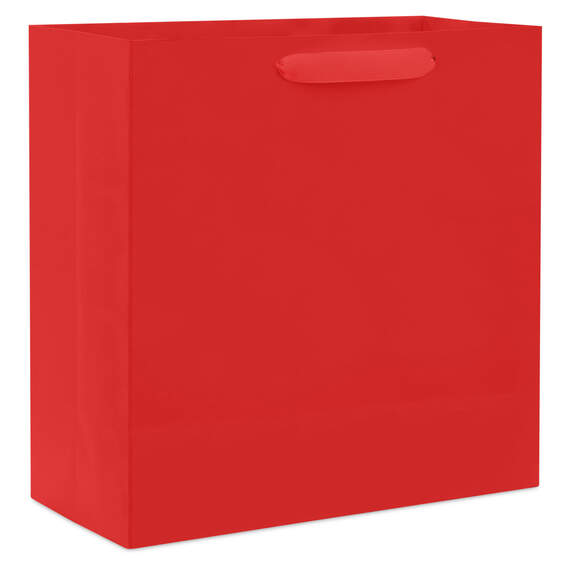10.4" Red Large Square Gift Bag, Red, large image number 6