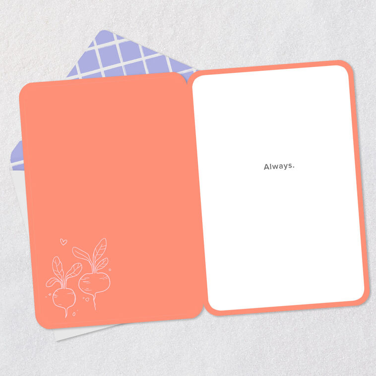 Cheering Beet Punny Encouragement Card Open card with envelope image number 3