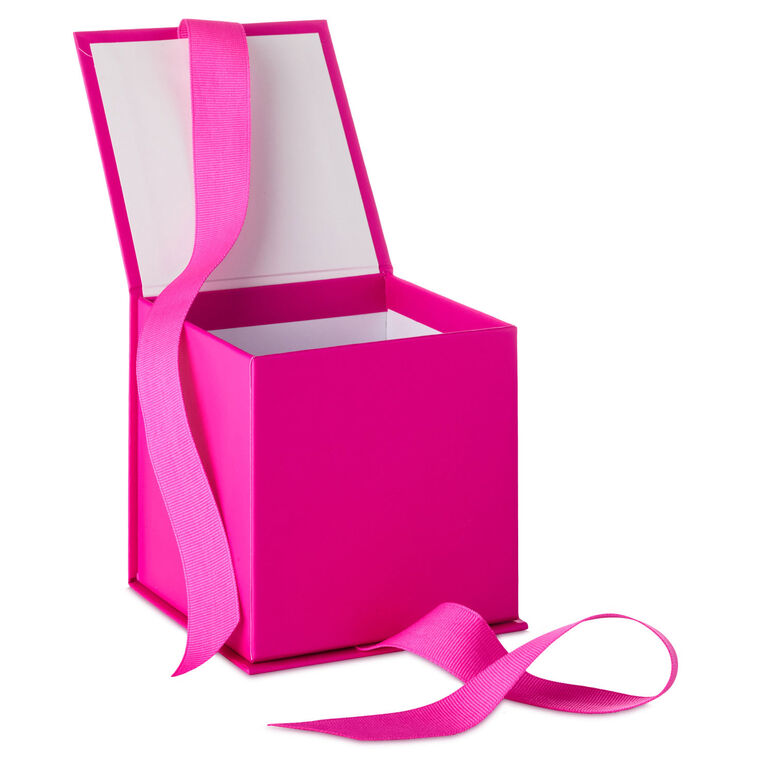 Solid Hot Pink Small Square Gift Box open image number 4