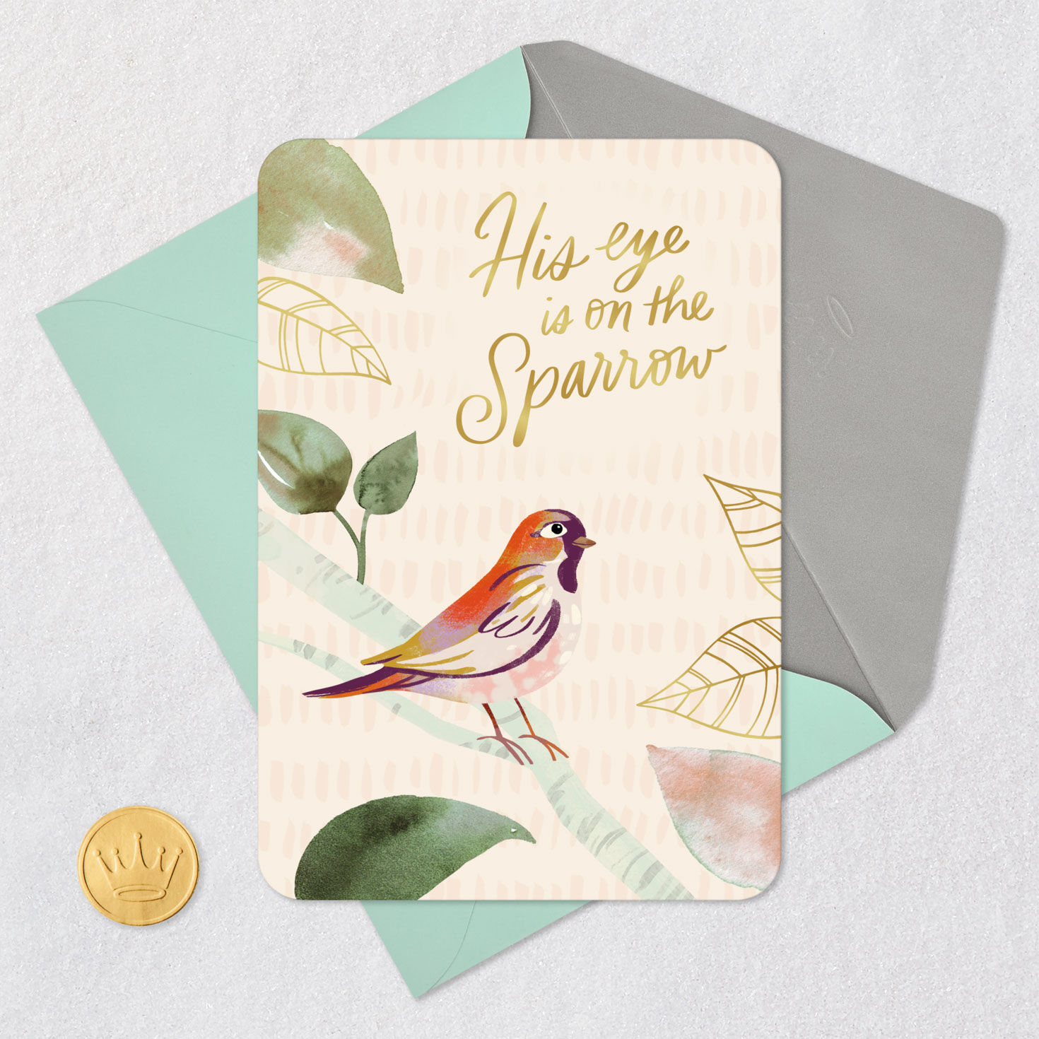 His Eye Is on the Sparrow Sympathy Card, , large image number 5