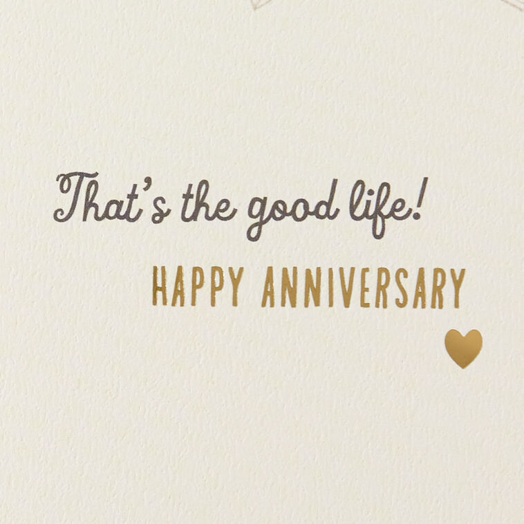 Two Gray Sloths Hanging from Branch Anniversary Card  image number 2