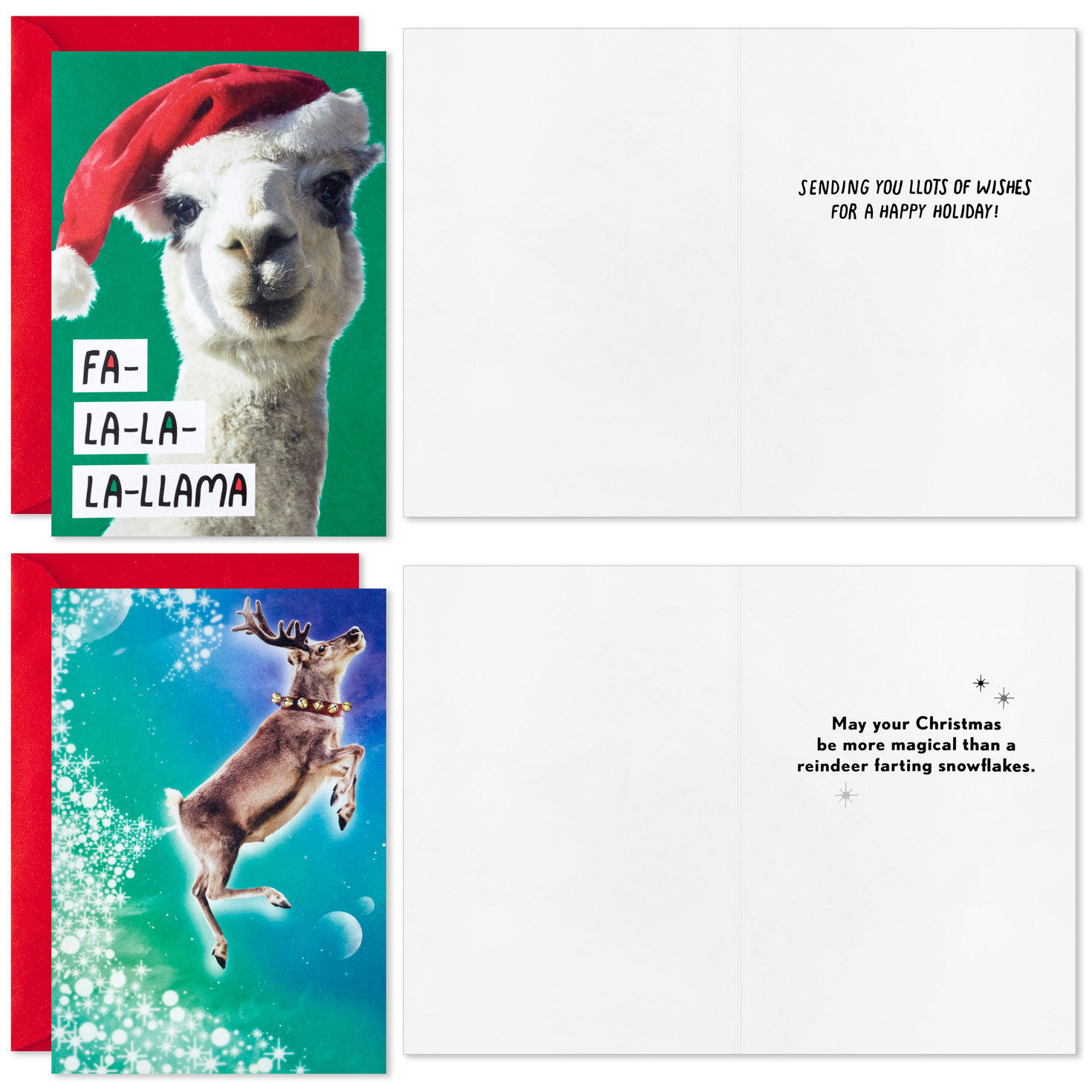 Funny Animals Boxed Christmas Card Pack Card Front with Sentiment image number 4
