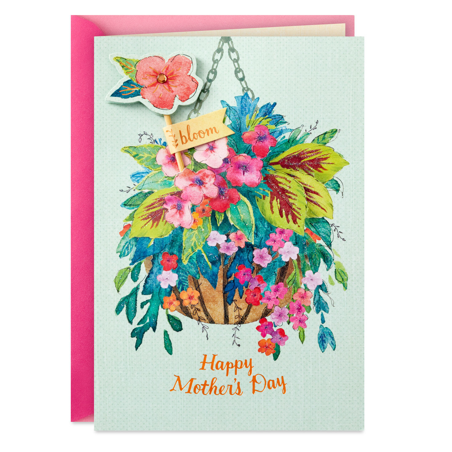 Wishing You Everything Happy and Sweet Mother's Day Card With Plant Stake