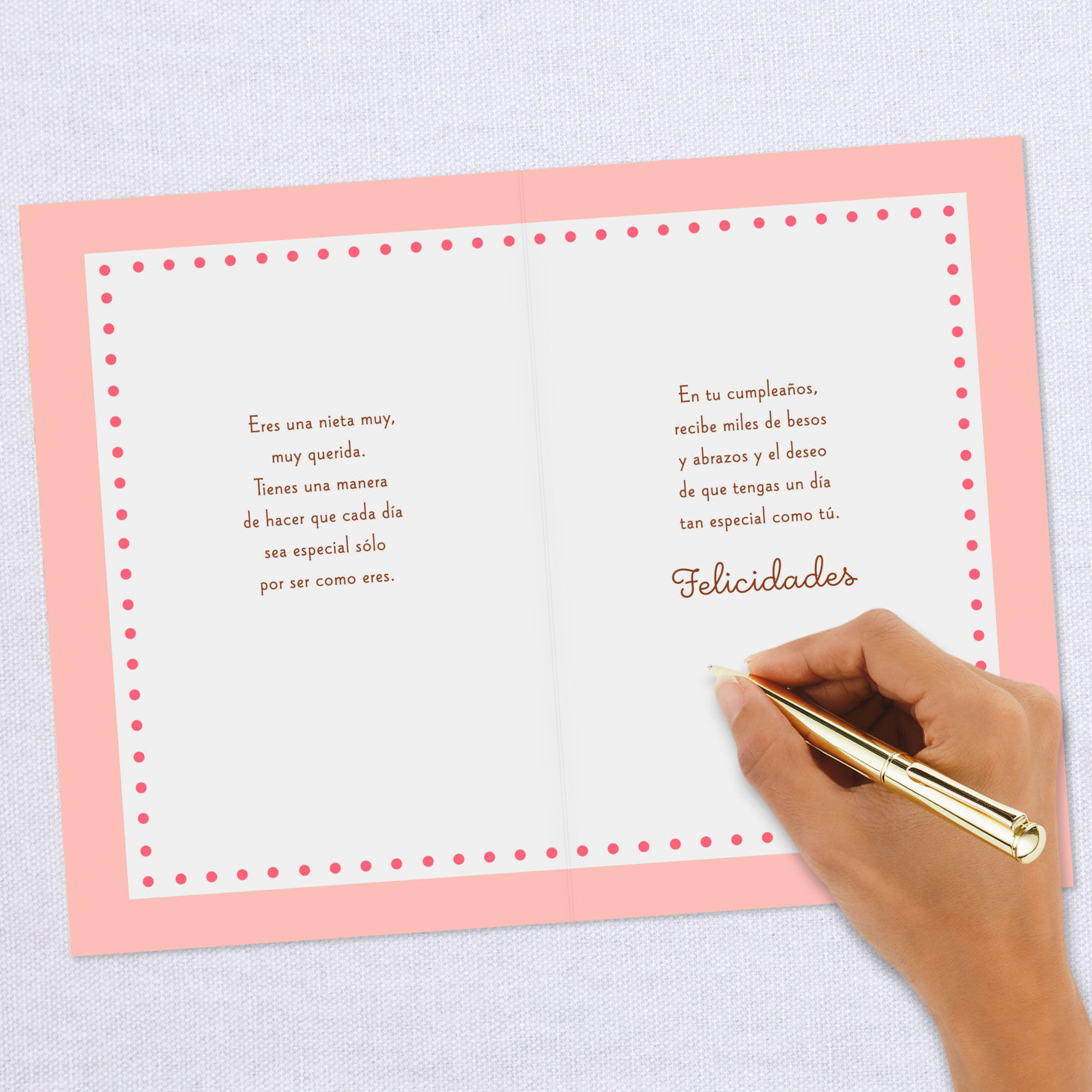 Hugs and Wishes Spanish-Language Birthday Card for Granddaughter, , large image number 6