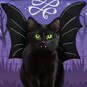 Scare Up Some Fun Black Cat Bat Halloween Card, , large image number 4