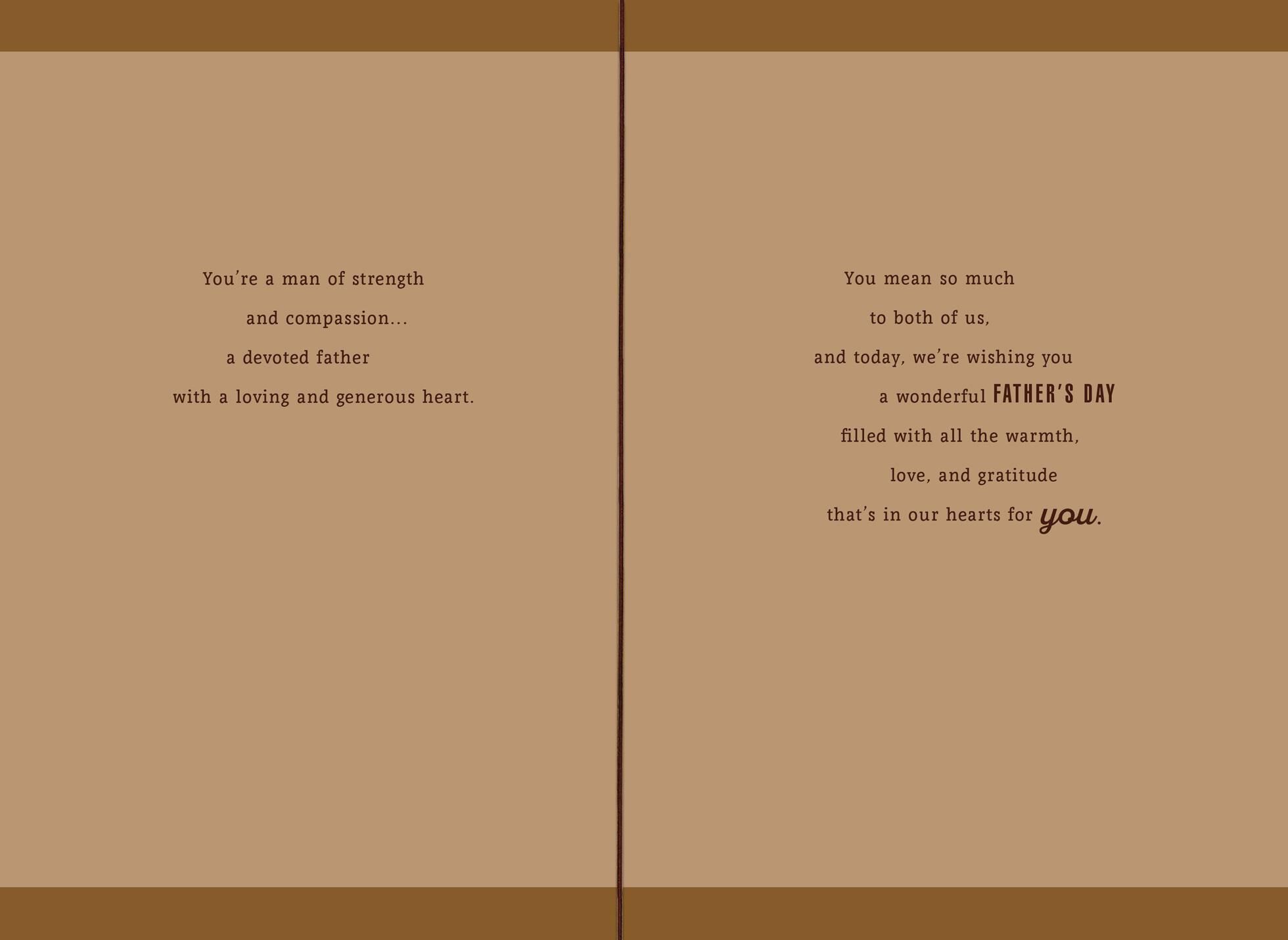 With Love and Appreciation Father's Day Card From Both of Us