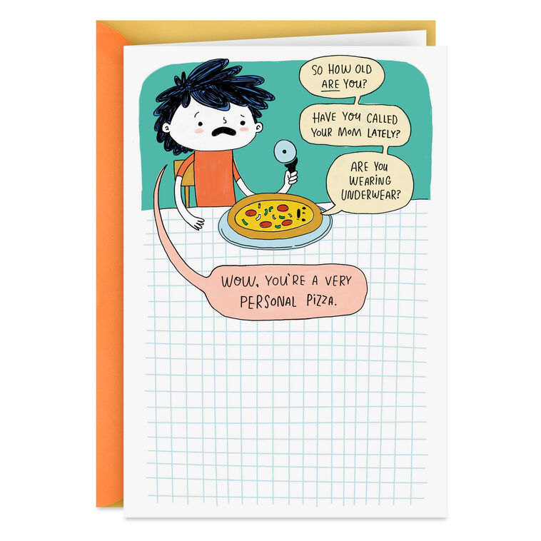 Overly Personal Pizza Funny Birthday Card