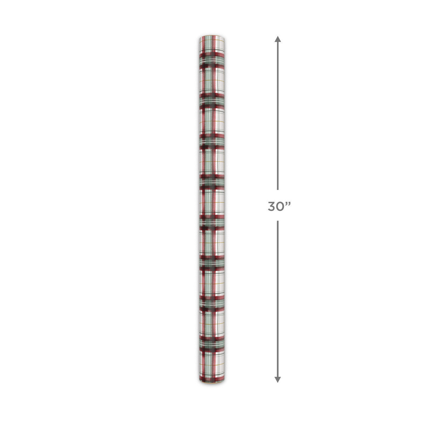 Farmhouse Plaid on White Christmas Gift Wrap Measurement image number 5