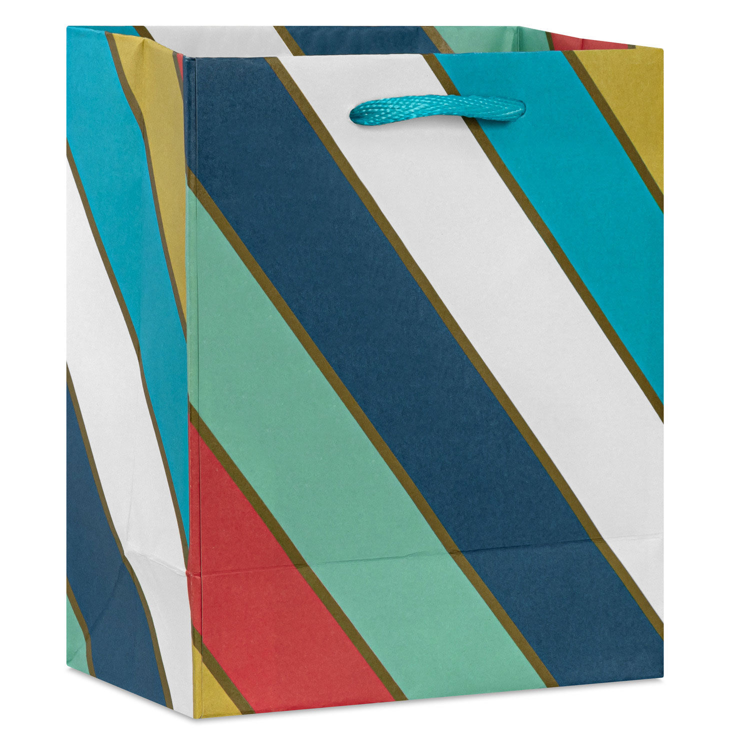 Bold Diagonal Stripe Small Gift Bag Back image number 6