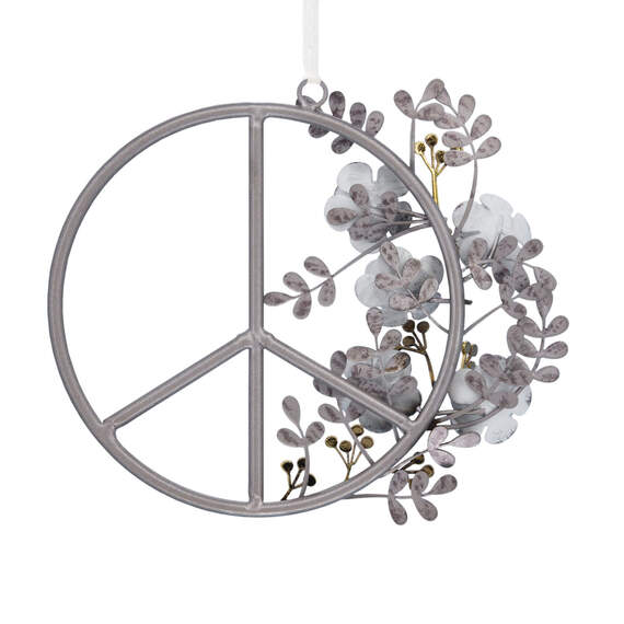 Signature Peace Symbol Premium Metal Hallmark Ornament, , large image number 5