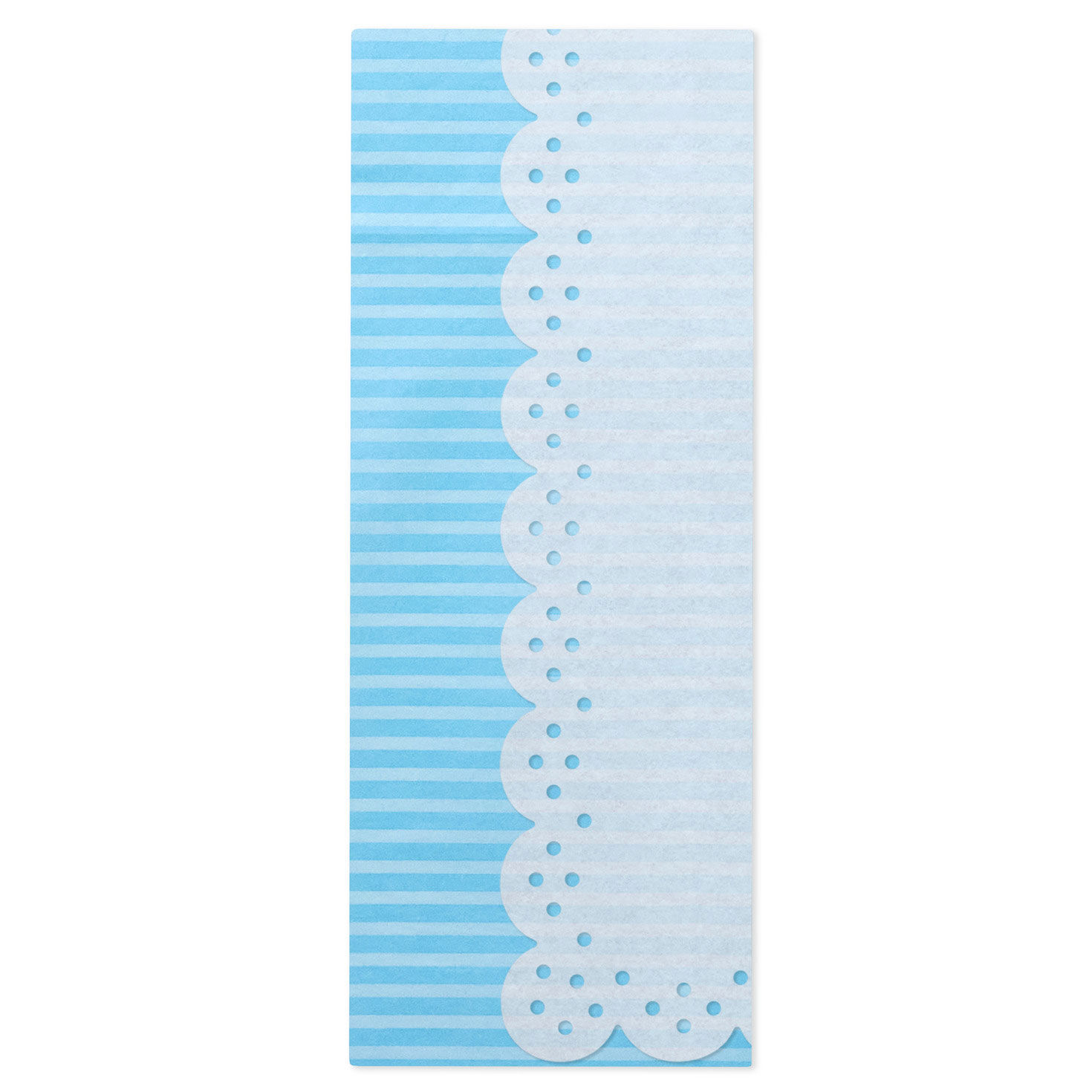 Blue Stripes and White Lace-Edged 2-Pack Tissue Paper, 4 sheets total