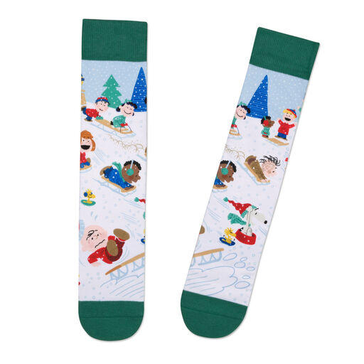 Peanuts® Gang Sledding Novelty Crew Socks, 