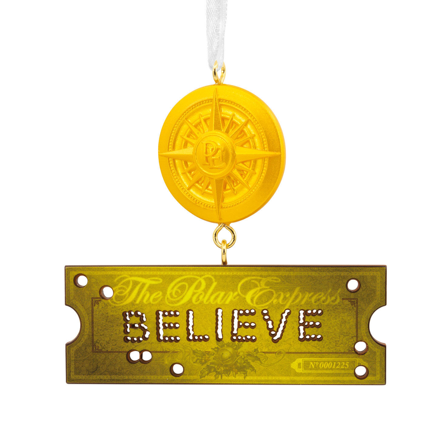 The Polar Express™ Believe Ticket and Compass Hallmark Ornament