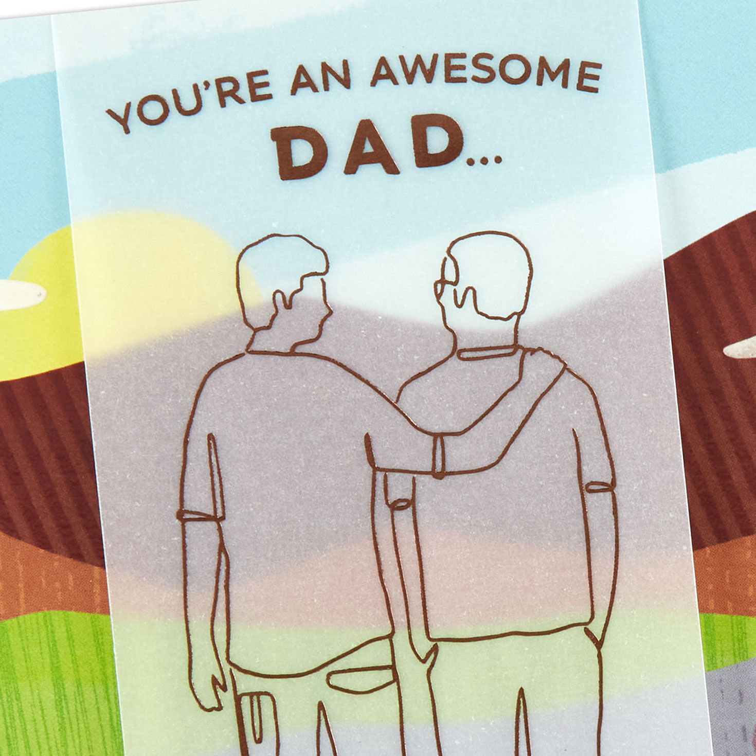Father and Son on Walk Birthday Card for Dad Card Front Detail image number 5
