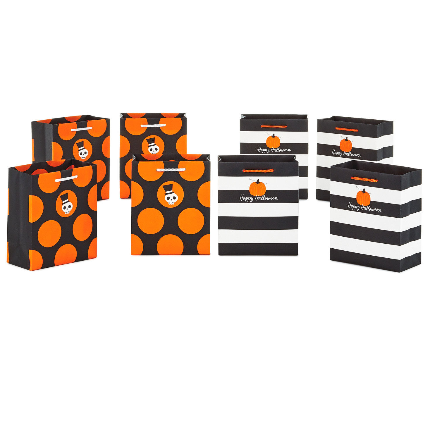 6.5" Assorted 8-Pack Stylish Halloween Small Gift Bags